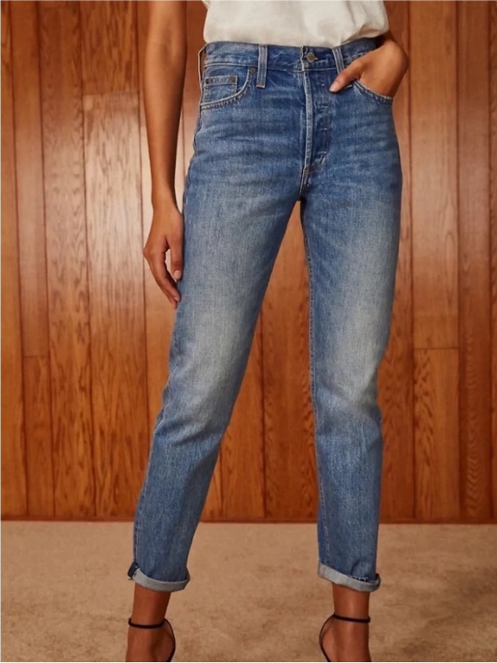 Denim Forum | The Ex Boyfriend Jeans Size 26 Medium Wash Aritzia